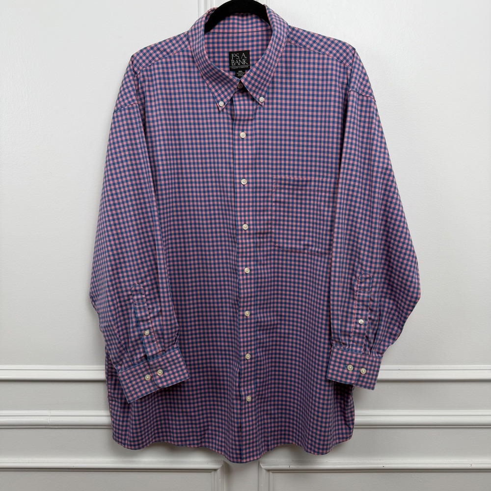 Jos. A. Bank Traveler's Collection Gingham Button-Down Shirt Size‎ XXL